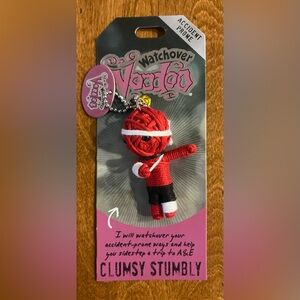 Watchover Voodoo Doll Keychain Bag Charm Accident Prone Clumsy Stumbly NEW